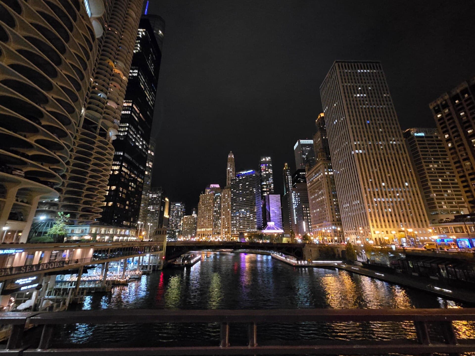 The Chicago skyline on the Chicago River