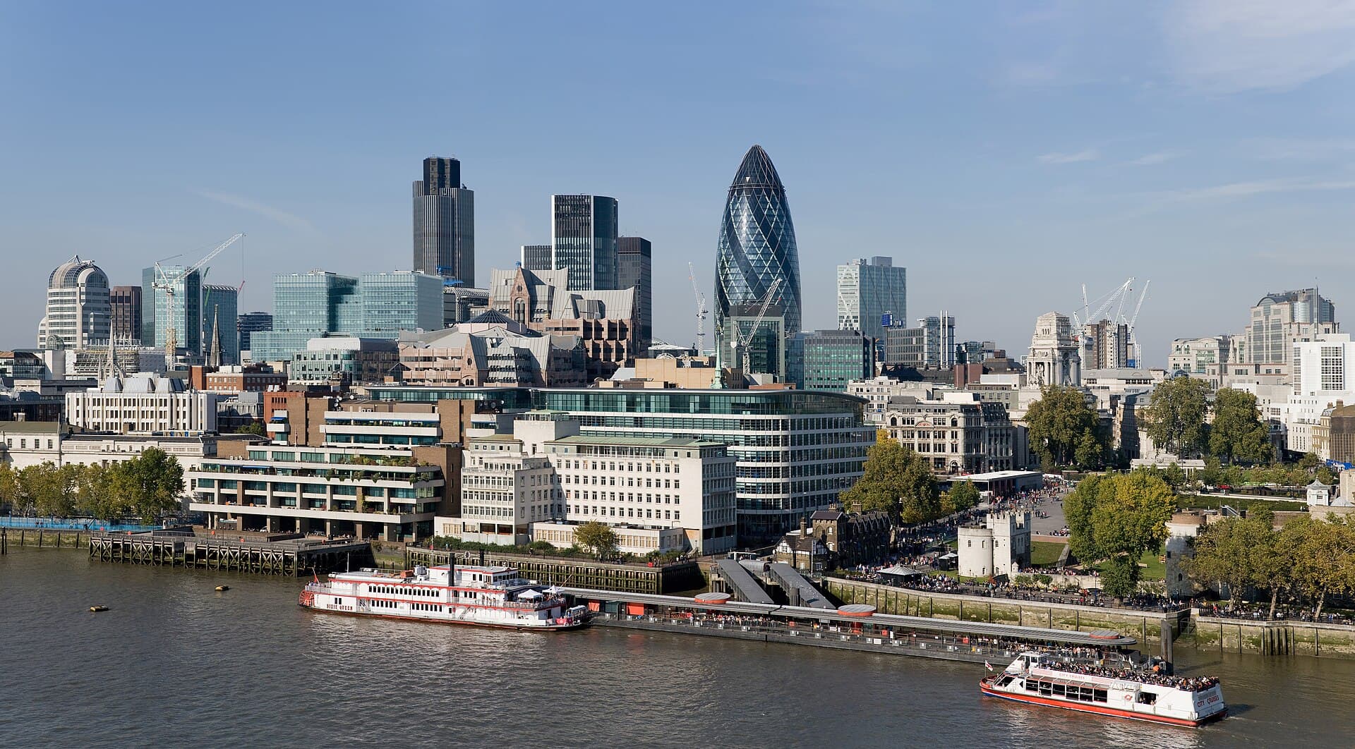 The City of London skyline on the Thames
