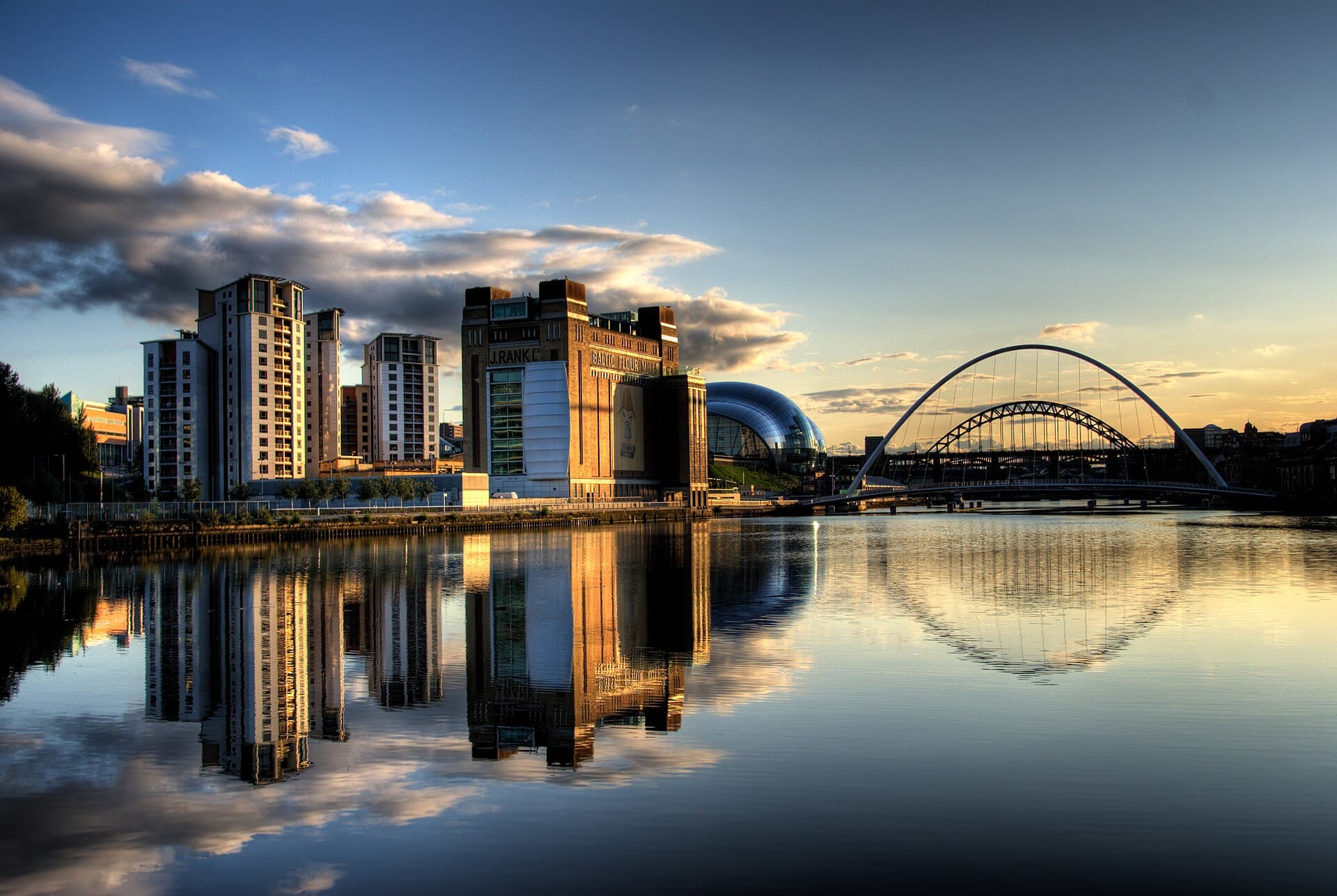The Tyne Bridge and Newcastle quayside