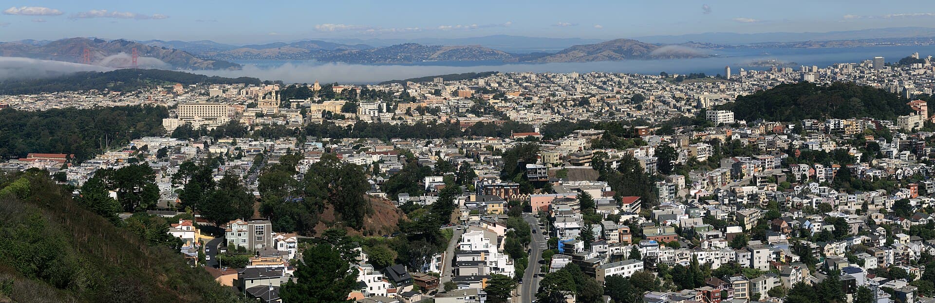 The San Francisco skyline and Bay Bridge, California