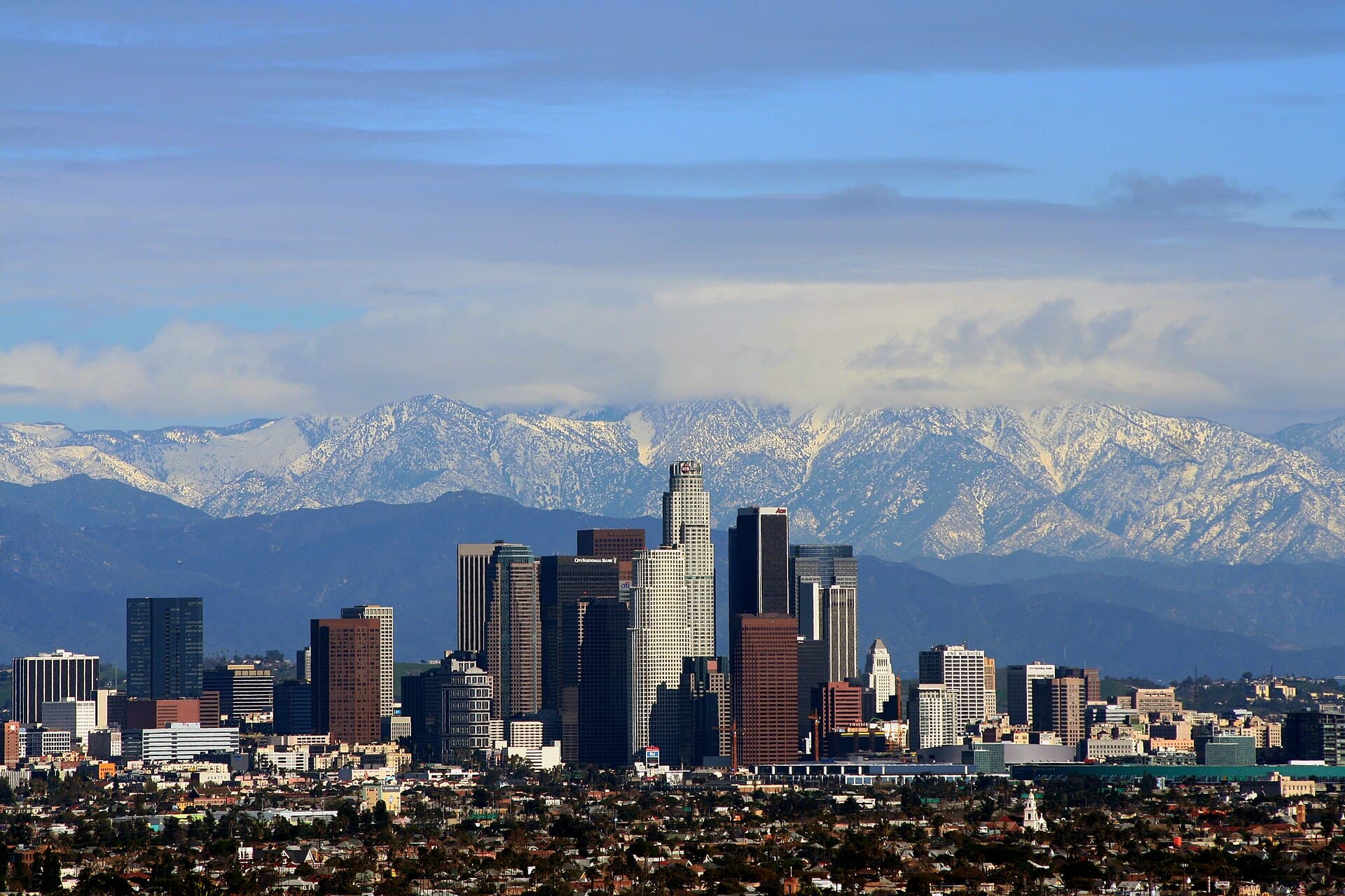 The Los Angeles skyline, California