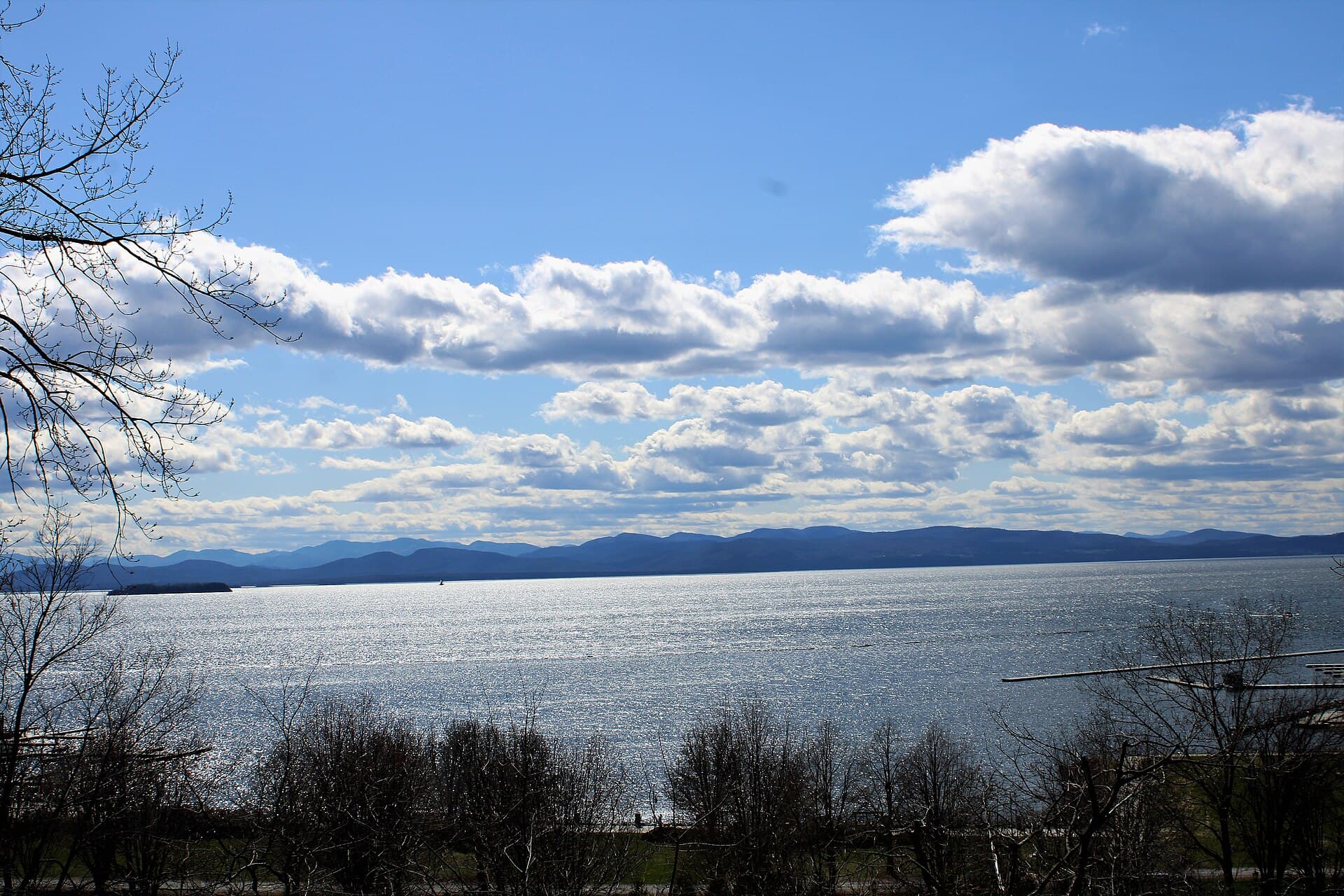 The Burlington waterfront on Lake Champlain, Vermont